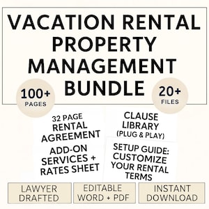 Vacation Rental Property Management Agreement | Co Host and STR Manager Contract | Airbnb VRBO Hosting Short Term Rentals Legal Word and PDF