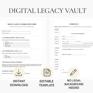 Digital Asset Planner: End of Life Binder, Password Organizer, Online Log, Legal Estate Forms