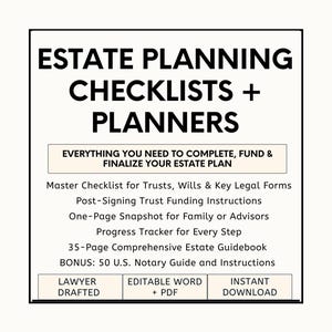 Lista de verificación para planificación patrimonial: listas de verificación editables para testamentos, fideicomisos y poderes notariales (PDF)