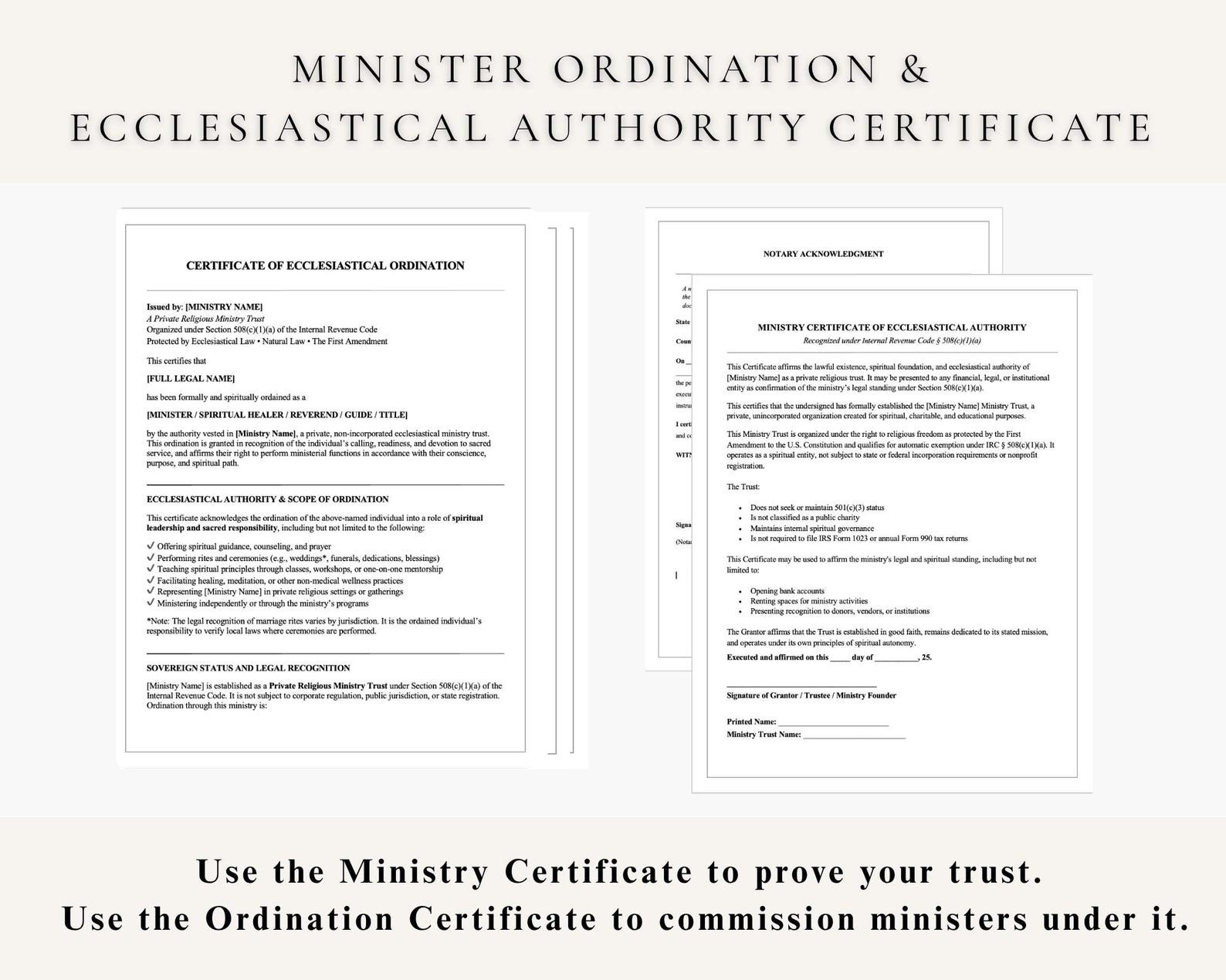 Editable Ordination Application Form 508c1a Ordination Certificate & Ecclesiastical Authority, Minister ...