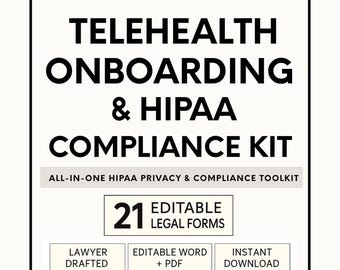 Telehealth Consent Form Bundle | Editable Telemedicine Informed Consent, HIPAA Authorization Templates (PDF)