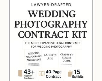 Wedding Photography Contract Template | Editable Event, Client Service Agreement Forms (Word & PDF)
