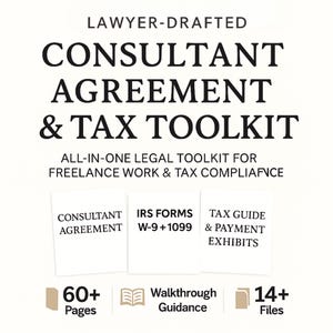 Consulting Services Agreement | 1099 Contract, Scope of Work, NDA, Retainer | Employment Agreement | Business Services | Editable Word PDF |