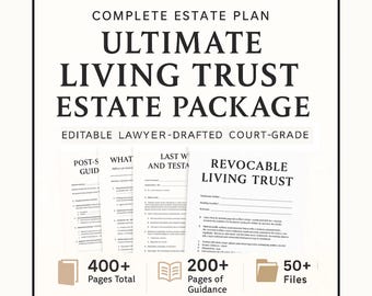 Revocable Living Trust and Will Kit: Editable Estate Planning Forms, Power of Attorney