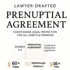 Prenuptial Agreement Template | Editable Marriage & Premarital Contract for Couples (PDF)