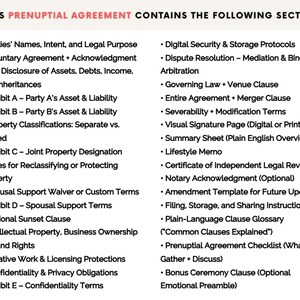 Prenuptial Agreement Template | Editable Marriage & Premarital Contract for Couples (PDF)