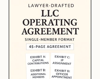 LLC Operating Agreement Template | Editable Single Member Agreement & Membership Certificate (Word)