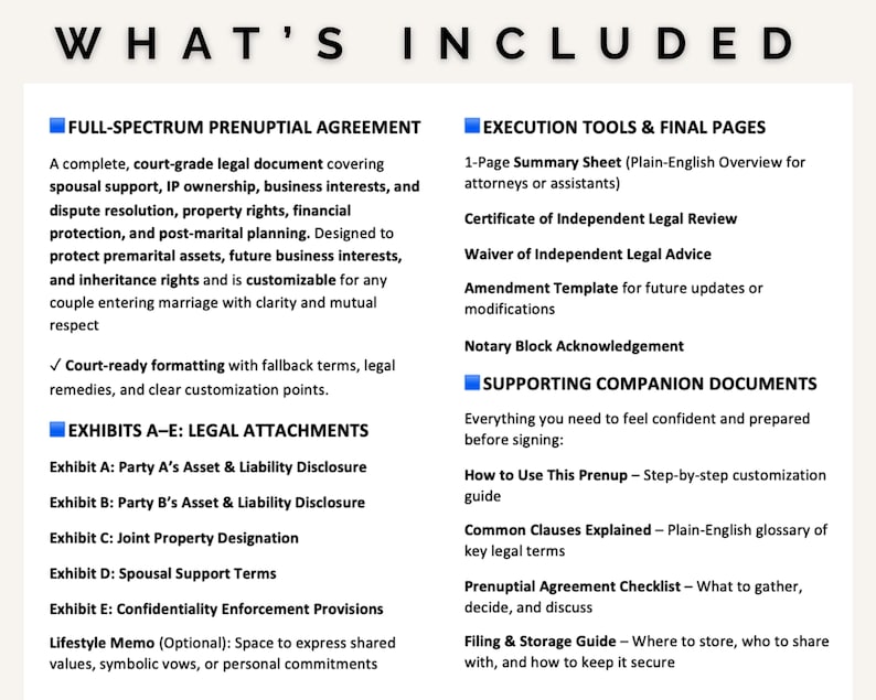 Prenuptial Agreement Template | Editable Marriage & Premarital Contract for Couples (PDF)