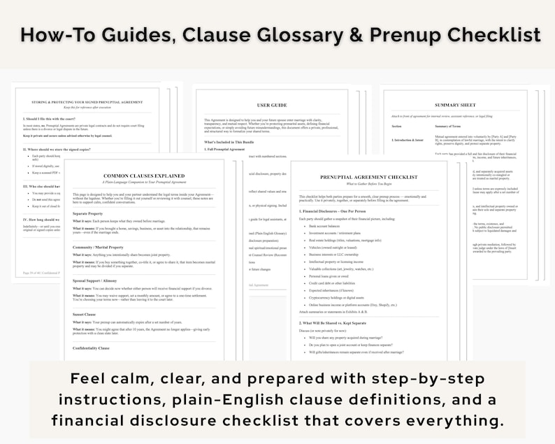 Prenuptial Agreement Template | Editable Marriage & Premarital Contract for Couples (PDF)