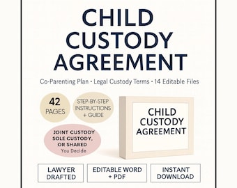 Child Custody Agreement: Court Ready Co Parenting Plan with Exhibits A–G, FL-341 Compatible