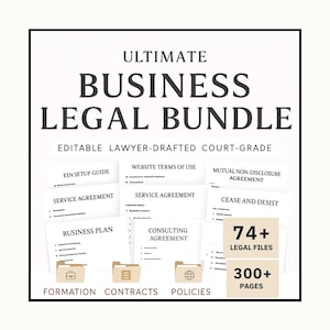 Business Startup Legal Bundle | Editable LLC Agreement, Contractor Contracts, Website Policy Templates (Word & PDF)