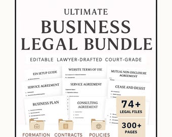 Business Startup Legal Bundle | Editable LLC Agreement, Contractor Contracts, Website Policy Templates (Word & PDF)
