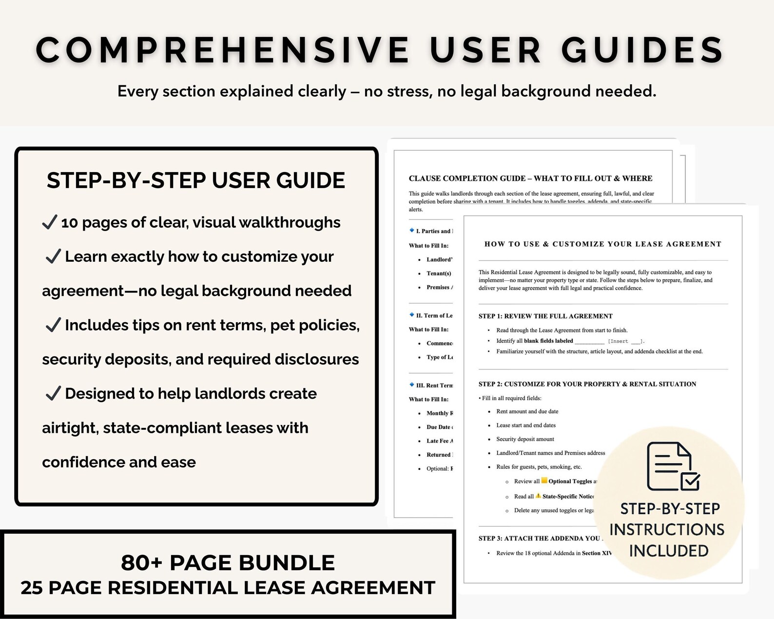 House Rent Contract Example Fixed Term Residential Lease Agreement Template | Editable Month-to-month or Fixed ...