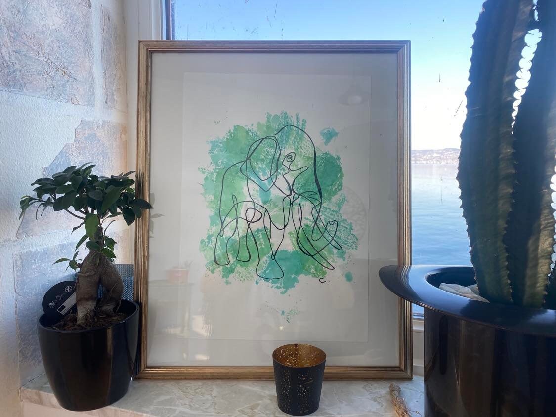 Le Tableau Eléphant Line Art