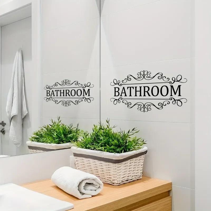 Waterproof Bathroom Wall Sticker PVC Wall Decal Home Decor Removable ...