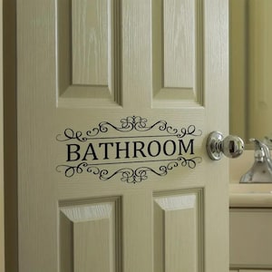 Waterproof Bathroom Wall Sticker PVC Wall Decal Home Decor Removable Door Sticker Modern Bathroom Art Peel and Stick Wall Decor