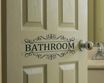 Waterproof Bathroom Wall Sticker PVC Wall Decal Home Decor Removable Door Sticker Modern Bathroom Art Peel and Stick Wall Decor