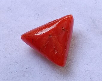 Trillion Shape,100% Natural Red Coral Cabochon, Red Coral Trillion Shape, Smooth Polished Gemstone For Jewelry Making,