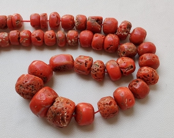 Red Coral Smooth Rondelle Beads, 18 Inches Natural Coral Rondelle Beads Coral Smooth Beads Red Coral beads Wholesale Coral Plain Beads