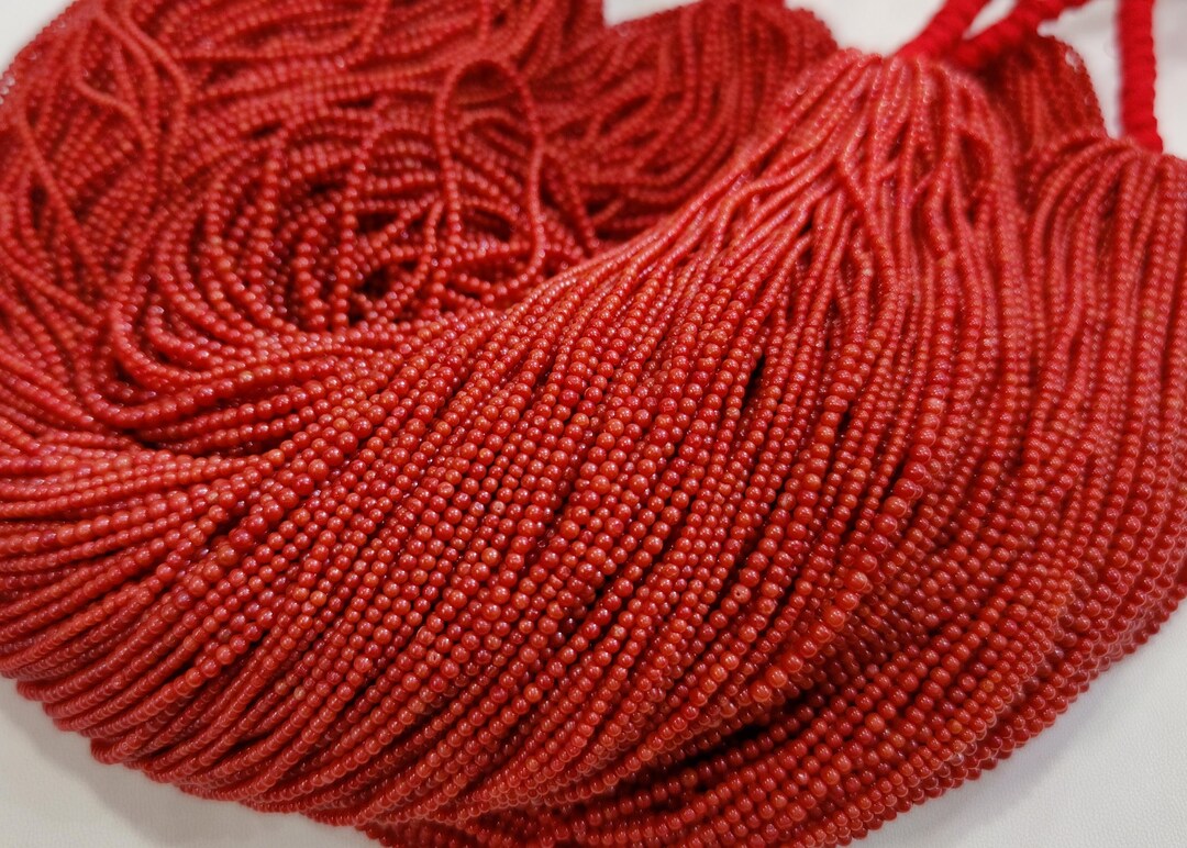 16"inches Coral Strands Natural Italian Coral Beads Round Shape Beads 2 ...