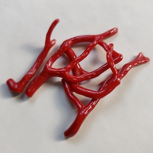 Barra de coral rojo italiano natural genuina, barra pulida de coral rojo italiano 100% natural. Coral Stick Brillante Pulido, Coral Stick.