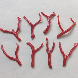 Árbol de coral rojo, piedra preciosa de coral italiana 100% natural rama suelta pulida AA++ piedras preciosas de palo de coral de calidad, palo de coral rojo