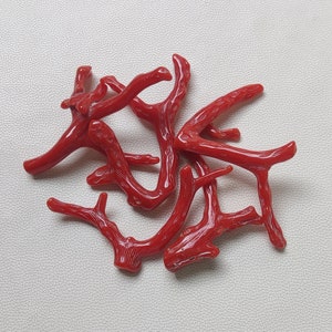 SALE !! Roter Korallenstab Edelstein, italienischer roter Korallstab, lose rote Koralle, Mittelmeerkoralle Zweig für die Schmuckherstellung
