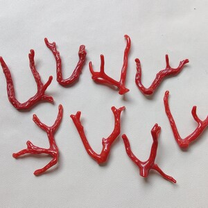 Bastoncino di corallo rosso italiano da 8 pezzi, bastoncino di corallo lucido di alta qualità, pietra preziosa di corallo naturale al 100%, bellissimo bastoncino di corallo rosso,