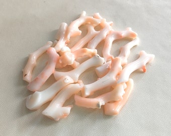 Japanese Coral Smooth Stick Shape Beads Natural White Coral gemstones Smooth Polished White Coral Stick Loose Gemstone