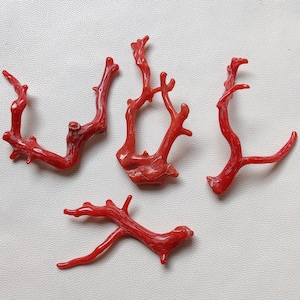 Pietra preziosa di corallo rosso italiano naturale al 100%, ramo sciolto di corallo lucido AA + bastoncino di corallo di qualità liscia bastoncini di corallo di design SC218