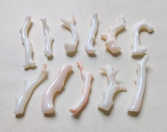 Koraal Japanse gladde stick roze gearceerde natuurlijke witte koraal edelstenen kralen witte koraal stick