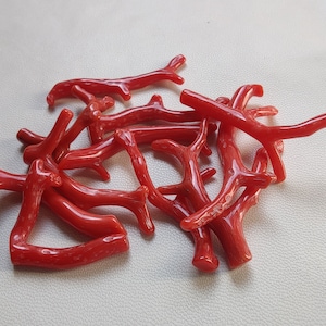 Árbol de coral rojo, piedra preciosa de coral italiana 100% natural rama suelta pulida AA++ piedras preciosas de palo de coral de calidad, palo de coral rojo