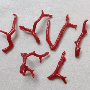 BELLISSIMO !!! Pietra preziosa di corallo rosso italiano naturale al 100%, bastoncino di corallo sciolto liscio lucido, bastoncino di corallo rosso di qualità AAA+, corallo rosso EC50