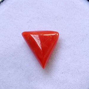 Beautiful Italian Red Coral Cabochon, 100% Natural Red Coral Gemstone, Red Coral Ring Size Stone, Red Coral Trillion Shape Jewelry Making,