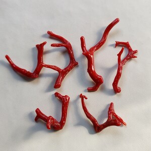 Barra de coral rojo italiano natural genuina, barra pulida de coral rojo italiano 100% natural. Coral Stick Brillante Pulido, Coral Stick.