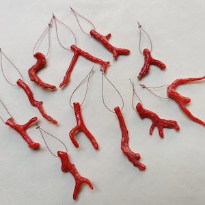 SALE Natural Polished Italian Red Drilled Coral Stick Polished Italian Coral Branch Cabochon Red Coral Rough Gemstone Making Jewelry