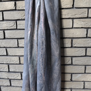 cloth scarf. Hand-washed, natural linen scarf. The printed linen scarf is a year-round fashion accessory. Lengthy shawl. Gift concept.
