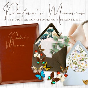 Pacote de adesivos para scrapbooking digital Vol. 5, cartões postais e cartas de memória, quadro de humor GoodNotes, livro de adesivos de elemento planejador digital realista