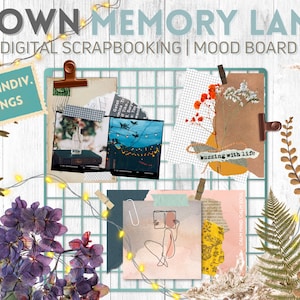 Pack d'autocollants pour scrapbooking numérique, vol. 1, tableau d'ambiance Goodnotes, grille de photos PNG individuelles, album d'autocollants d'éléments de scrapbooking numérique réaliste
