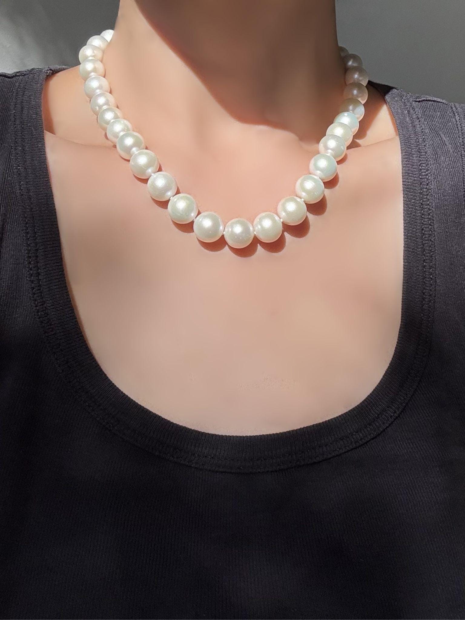 alors perleブラウス Australian White South Sea Pearl Necklace 11–12.5mm | Satin Glow