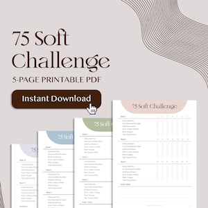 75 Soft Challenge Tracker | Workout Calendar | Fitness Lifestyle | Instant Download Print