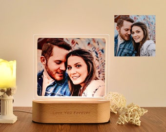 Custom Photo Night Light,Personalized Picture Light, Custom 3D LED Photo Lamp, Gift for Her,New Baby Gift,Wedding Gift,Light Gift for Friend