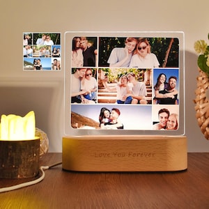 Benutzerdefinierte Foto-Nachtlicht-Lampe mit USB, Foto-Geschenke Personalisierte Lampe-Jubiläums-Geschenk, Foto-kundenspezifische Acryl-Licht, personalisierte Bild-Lampe