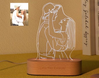 Custom 3D Photo Lamp, Personalized Photo Light, Wedding Personalized Led Lamp, Boyfriend Anniversary Gift, Valentines Day, Anniversary Gift