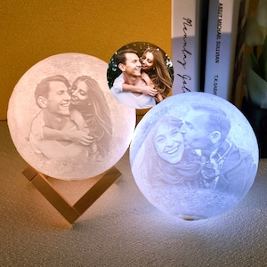 Personalized Photo Lamp, Custom Moon Lamp, Personalized Photo Led Light, Magic 3D Personalized Printed Lunar Night, Christmas Gift, BBf Gift image 8