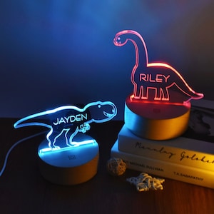 Personalised Roarsome Dinosaur Colour Changing Night LED Light
