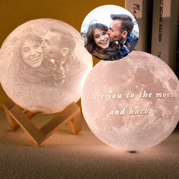 Personalized Photo Lamp, Custom Moon Lamp, Personalized Photo Led Light, Magic 3D Personalized Printed Lunar Night, Christmas Gift, BBf Gift