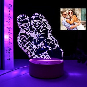 3D Bild Lampe, benutzerdefinierte Foto Nachtlicht, 3D Nachtlicht Geschenk für Frau, benutzerdefinierte Acryl Lampe Geschenk, Hochzeitsgeschenk, Geburtstagsgeschenk für Sie