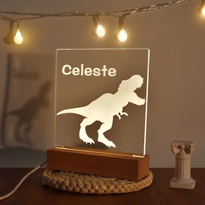Dino Animal Night Light, Personalised Dinosaur Night Light, Dinosaur LED Sign, Personalised  Name Night Light, Nursery Night Light