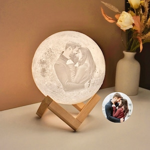 Personalized Photo Lamp, Custom Moon Lamp, Personalized Photo Led Light, Magic 3D Personalized Printed Lunar Night, Christmas Gift, BBf Gift